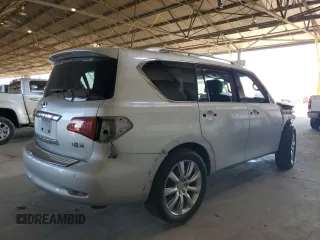 2012 Infiniti QX56 7-passenger with VIN JN8AZ2NF8C9515013, listed as a Copart auction lot 73123884 with 124,300 mi miles and Salvage Title. Bid and sale history available at carsss.com. Image 3.