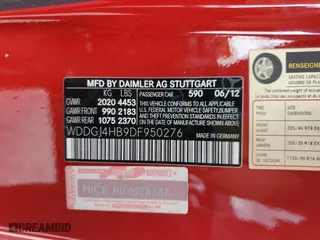 2013 Mercedes-Benz C-Class C 250 with VIN WDDGJ4HB9DF950276, listed as a Copart auction lot 51135075 with 112,693 mi miles and Salvage Title. Bid and sale history available at carsss.com. Image 14.