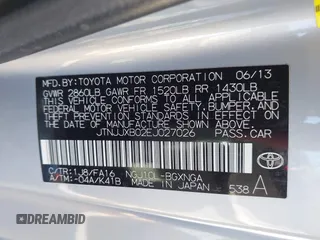 2014 Scion iQ with VIN JTNJJXB02EJ027026, listed as a IAAI auction lot 42619439 with 103,261 mi miles and . Bid and sale history available at DreamBid. Image 9.