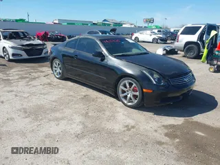 2003 Infiniti G35 Coupe w/Leather with VIN JNKCV54E83M223920, listed as a IAAI auction lot 41615825 with 190,426 mi miles. Bid and sale history available at carsss.com. Image 1.