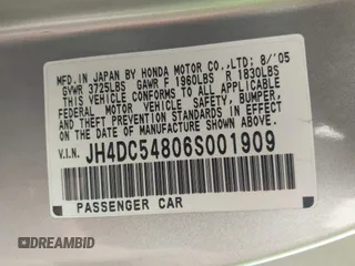 2006 Acura RSX z VIN JH4DC54806S001909, wystawiony jako IAAI lot #42389146 z przebiegiem 138 309 mil mil oraz . Historia ofert i sprzedaży dostępna na DreamBid. Obrazek 9.