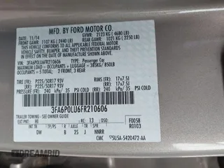 2015 Ford Fusion SE Hybrid with VIN 3FA6P0LU6FR210606, listed as a IAAI auction lot 42070466 with 123,043 mi miles and . Bid and sale history available at DreamBid. Image 9.