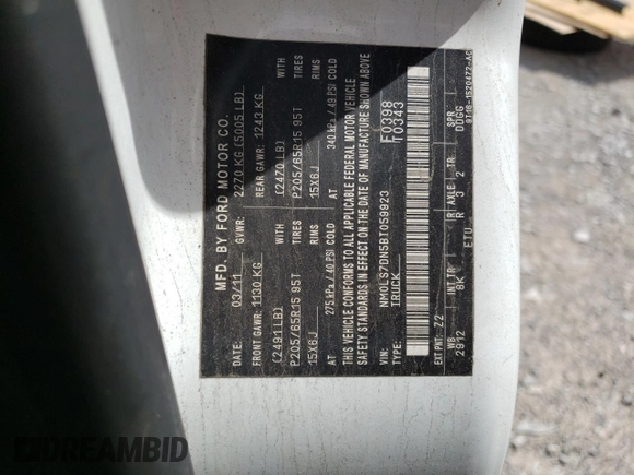 2011 Ford Transit Connect XLT z VIN NM0LS7DN5BT059923, wystawiony jako Copart lot #48876925 z przebiegiem Nie podano mil oraz Szkoda całkowita • Salvage title. Historia ofert i sprzedaży dostępna na DreamBid. Obrazek 13.