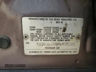 1993 Subaru Legacy L with VIN 4S3BJ6339P6948161, listed as a Copart auction lot 63123584 with 329,619 mi miles and Salvage Title. Bid and sale history available at DreamBid. Image 14.