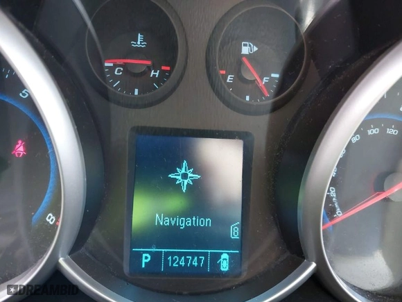2011 Chevrolet Cruze ECO w/1XF with VIN 1G1PJ5S95B7265729, listed as a IAAI auction lot 41725823 with 124,747 mi miles. Bid and sale history available at carsss.com. Image 7.