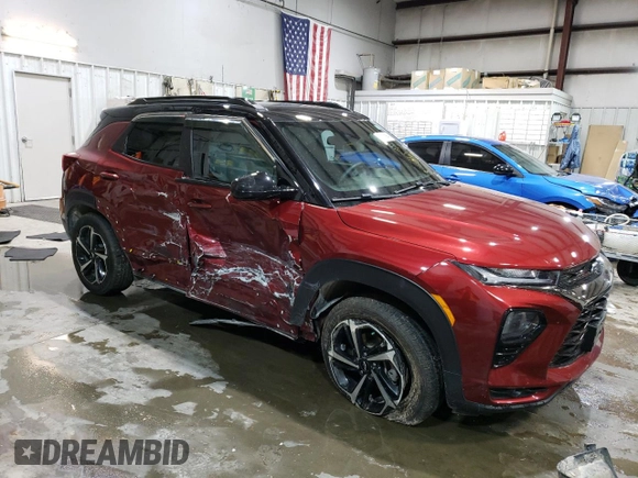 2022 Chevrolet TrailBlazer RS with VIN KL79MUSL7NB063101, listed as a Copart auction lot 47316945 with 62,658 mi miles and Salvage Title. Bid and sale history available at DreamBid. Image 4.