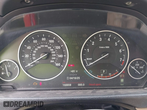 2012 BMW 3 Series 328i with VIN WBA3A5C53CF341664, listed as a IAAI auction lot 41991169 with 168,808 mi miles and . Bid and sale history available at carsss.com. Image 7.