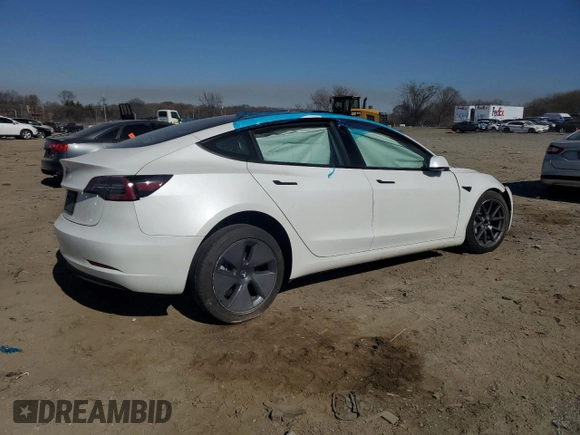 2023 Tesla Model 3 with VIN 5YJ3E1EA4PF566177, listed as a Copart auction lot 48504015 with Not Provided miles and Clean Title. Bid and sale history available at DreamBid. Image 3.