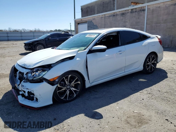 2018 Honda Civic Si with VIN 2HGFC1E54JH705569, listed as a Copart auction lot 49988875 with 76,589 mi miles and Salvage Title. Bid and sale history available at DreamBid. Image 1.