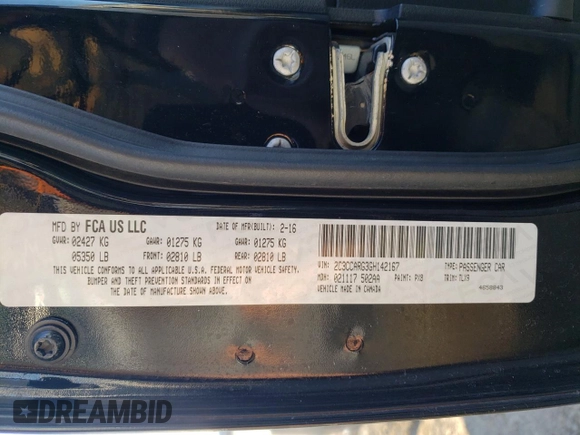 2016 Chrysler 300 Limited with VIN 2C3CCARG3GH142167, listed as a Copart auction lot 80711273 with Not Provided miles and Salvage Title. Bid and sale history available at DreamBid. Image 13.