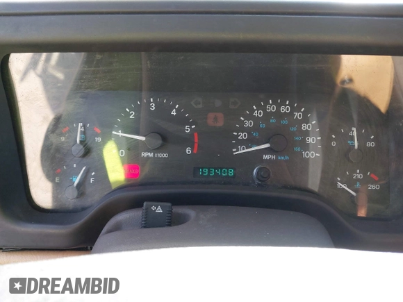 1997 Jeep Wrangler Sahara with VIN 1J4FY49S4VP523156, listed as a IAAI auction lot 42046797 with 193,408 mi miles. Bid and sale history available at carsss.com. Image 7.