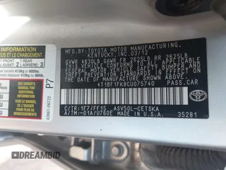 2012 Toyota Camry L with VIN 4T1BF1FK8CU075740, listed as a IAAI auction lot 41412392 with 330,907 mi miles. Bid and sale history available at carsss.com. Image 9.