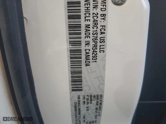 2023 Chrysler Pacifica Hybrid Limited with VIN 2C4RC1S76PR542931, listed as a Copart auction lot 42998415 with 50,626 mi miles and Salvage Title. Bid and sale history available at carsss.com. Image 13.