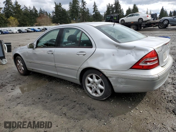 2002 Mercedes-Benz C with VIN WDBRF61J72F268526, listed as a Copart auction lot 51350405 with 113,128 mi miles and Salvage Title. Bid and sale history available at carsss.com. Image 2.