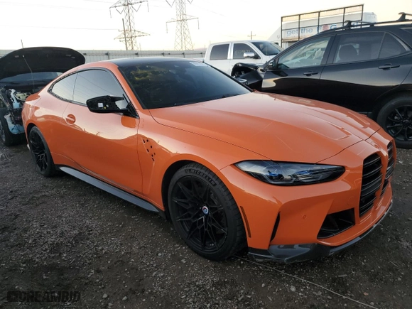 2023 BMW M4 Competition xDrive with VIN WBS43AZ0XPCM17189, listed as a Copart auction lot 80914774 with NaN miles and Salvage Title. Bid and sale history available at carsss.com. Image 4.