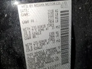 2021 Nissan Murano SV with VIN 5N1AZ2BJ6MC112927, listed as a Copart auction lot 89199825 with 106,869 mi miles and Salvage Title. Bid and sale history available at carsss.com. Image 13.