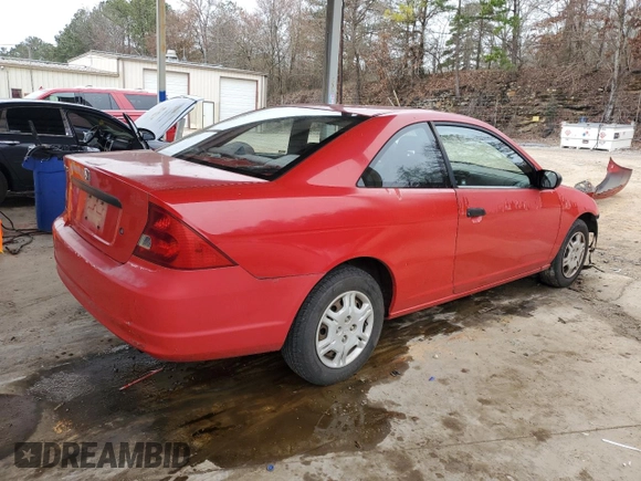 2002 Honda Civic DX with VIN 1HGEM22202L061842, listed as a Copart auction lot 43760875 with 154,751 mi miles and Salvage Title. Bid and sale history available at DreamBid. Image 3.