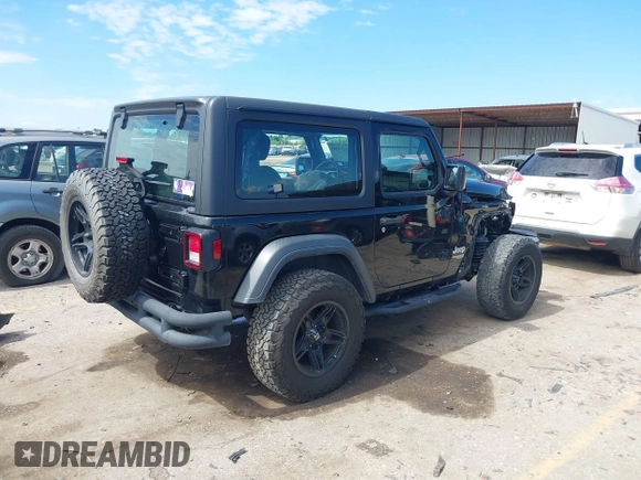 2018 Jeep Wrangler Sport with VIN 1C4GJXAN2JW221404, listed as a IAAI auction lot 42216848 with 53,882 mi miles and . Bid and sale history available at DreamBid. Image 4.