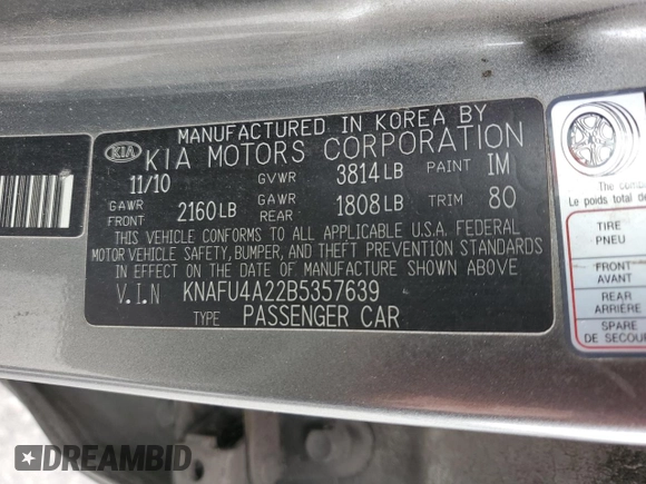 2011 Kia Forte EX with VIN KNAFU4A22B5357639, listed as a Copart auction lot 47632865 with 226,723 mi miles and Salvage Title. Bid and sale history available at carsss.com. Image 14.