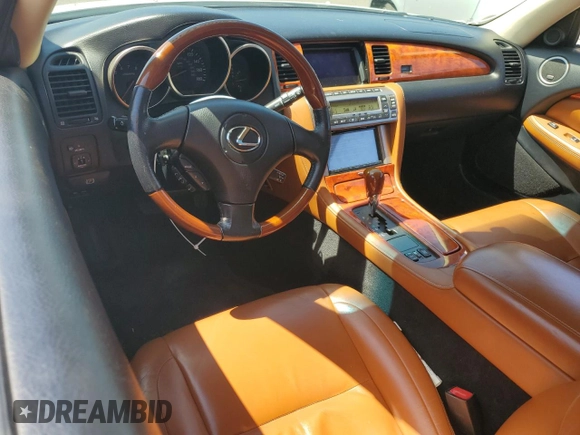 2005 Lexus SC 430 с VIN JTHFN48Y450067896, выставлен на аукционе Copart как лот 58501715 с пробегом 174 996 миль миль и Списание • Salvage title. История ставок и продаж доступна на DreamBid. Изображение 8.