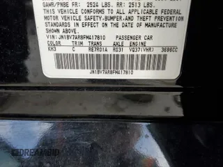 2015 Infiniti Q50 Premium z VIN JN1BV7AR8FM417810, wystawiony jako Copart lot #55492005 z przebiegiem 88 015 mil mil oraz Nie do naprawy • Non repairable. Historia ofert i sprzedaży dostępna na DreamBid. Obrazek 12.