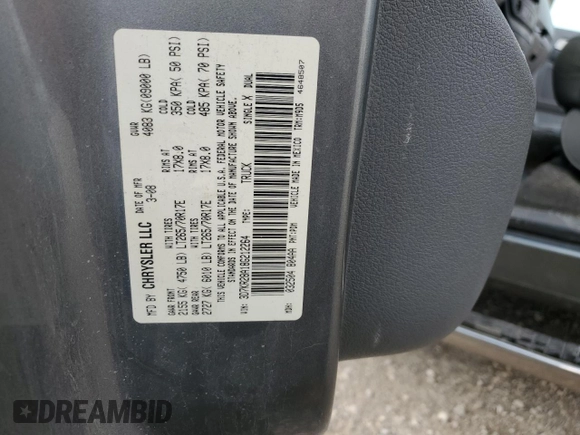 2008 Dodge Ram 2500 SLT with VIN 3D7KR28A18G212264, listed as a Copart auction lot 64560194 with 234,714 mi miles and Salvage Title. Bid and sale history available at carsss.com. Image 12.