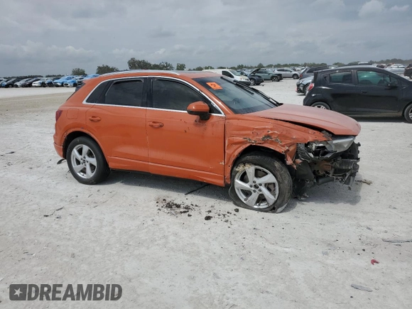 2021 Audi Q3 Premium with VIN WA1AUCF35M1124724, listed as a Copart auction lot 47537175 with Not provided miles and Non repairable. Bid and sale history available at DreamBid. Image 4.