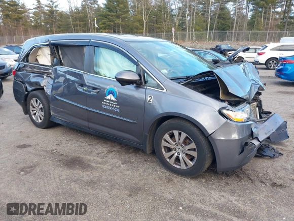 2014 Honda Odyssey EX-L with VIN 5FNRL5H67EB073640, listed as a IAAI auction lot 41115124 with 99,841 mi miles and . Bid and sale history available at carsss.com. Image 1.