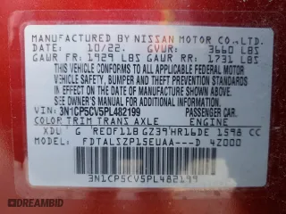 2023 Nissan Kicks SV with VIN 3N1CP5CV5PL482199, listed as a Copart auction lot 50814575 with 43,130 mi miles and Salvage Title. Bid and sale history available at carsss.com. Image 12.