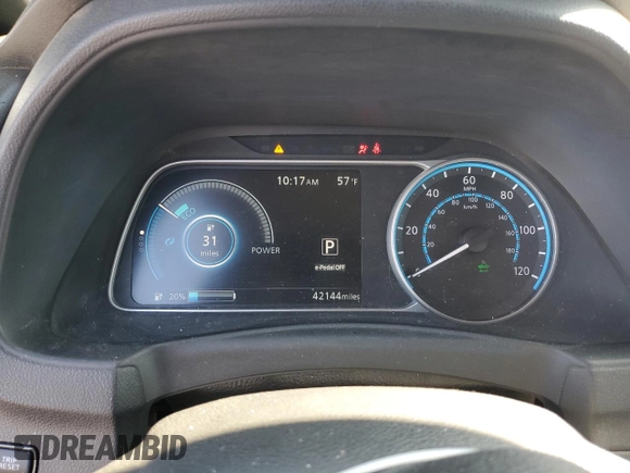 2020 Nissan LEAF SV с VIN 1N4AZ1CP6LC307268, выставлен на аукционе Copart как лот 48246095 с пробегом 42 144 миль миль и Списание • Salvage title. История ставок и продаж доступна на DreamBid. Изображение 9.