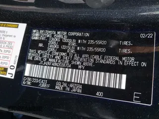2022 Lexus RX with VIN JTJHZKFA8N2038704, listed as a IAAI auction lot 41892583 with 35,565 mi miles. Bid and sale history available at carsss.com. Image 9.