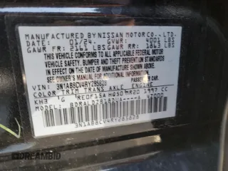 2024 Nissan Sentra SV with VIN 3N1AB8CV4RY285828, listed as a Copart auction lot 51941525 with 4,267 mi miles and Non Repairable. Bid and sale history available at DreamBid. Image 12.