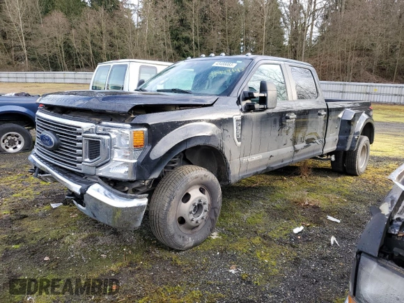 2021 Ford F-350 XL with VIN 1FT8W3DT3MEC08695, listed as a Copart auction lot 43488083 with 22,123 mi miles and Salvage title. Bid and sale history available at DreamBid. Image 1.