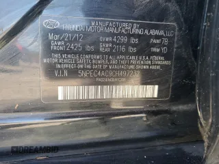 2012 Hyundai Sonata Limited with VIN 5NPEC4AC9CH497232, listed as a Copart auction lot 47660015 with 130,540 mi miles and Salvage Title. Bid and sale history available at carsss.com. Image 13.