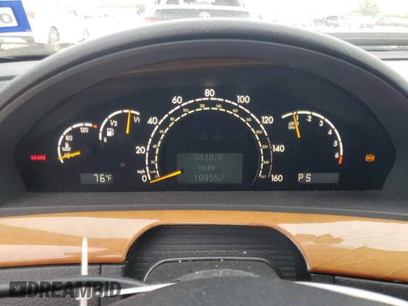 2001 Mercedes-Benz S 320/430/500 with VIN WDBNG70J71A145842, listed as a Copart auction lot 51187665 with 189,557 mi miles and Clean Title. Bid and sale history available at DreamBid. Image 9.