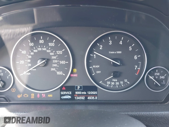 2013 BMW 3 Series 320i with VIN WBA3B1C57DF461779, listed as a IAAI auction lot 41991156 with 134,592 mi miles. Bid and sale history available at carsss.com. Image 7.