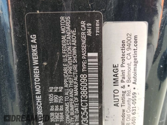 2012 MINI Hardtop S with VIN WMWSV3C54CT386098, listed as a Copart auction lot 52742075 with 119,432 mi miles and Salvage Title. Bid and sale history available at DreamBid. Image 12.
