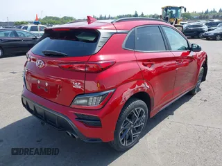 2022 Hyundai Kona N Line with VIN KM8K3CA3XNU798240, listed as a IAAI auction lot 42117790 with 34,276 mi miles and . Bid and sale history available at DreamBid. Image 4.