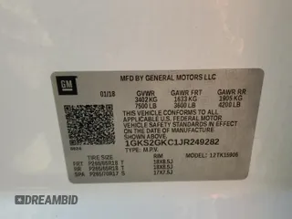 2018 GMC Yukon XL SLT z VIN 1GKS2GKC1JR249282, wystawiony jako Copart lot #59885685 z przebiegiem 154 169 mil mil oraz Czysty tytuł • Clean title. Historia ofert i sprzedaży dostępna na DreamBid. Obrazek 12.