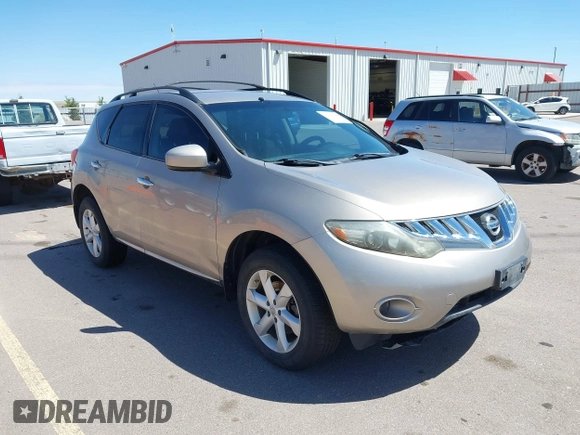 2009 Nissan Murano S with VIN JN8AZ18W29W126819, listed as a IAAI auction lot 42162045 with 123,548 mi miles and . Bid and sale history available at carsss.com. Image 1.