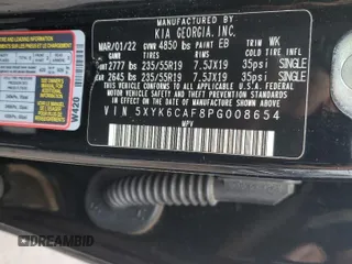 2023 Kia Sportage X-Line with VIN 5XYK6CAF8PG008654, listed as a Copart auction lot 50010925 with 29,137 mi miles and Salvage Title. Bid and sale history available at carsss.com. Image 14.