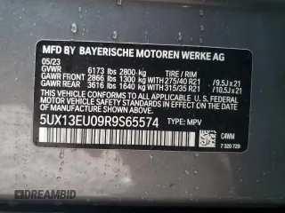 2024 BMW X5 sDrive40i z VIN 5UX13EU09R9S65574, wystawiony jako Copart lot #50068745 z przebiegiem 27 083 mil mil oraz Szkoda całkowita • Salvage title. Historia ofert i sprzedaży dostępna na DreamBid. Obrazek 13.
