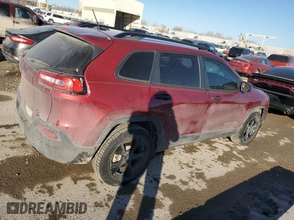 2017 Jeep Cherokee Sport with VIN 1C4PJMAB1HW529548, listed as a Copart auction lot 42513925 with 104,311 mi miles and Salvage title. Bid and sale history available at DreamBid. Image 3.