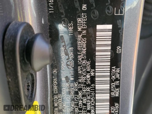2017 Lexus GX with VIN JTJBM7FX2H5161116, listed as a Copart auction lot 37550593 with 44,015 mi miles. Bid and sale history available at carsss.com. Image 14.