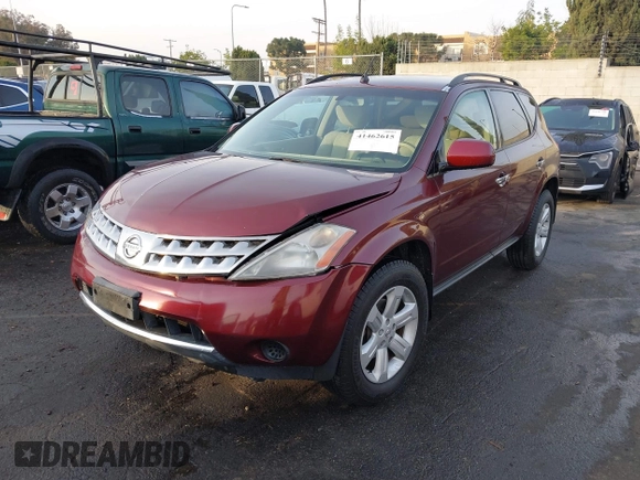2007 Nissan Murano S with VIN JN8AZ08W47W612443, listed as a IAAI auction lot 41462615 with 160,485 mi miles and . Bid and sale history available at DreamBid. Image 17.