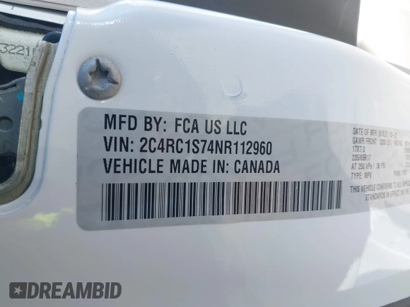 2022 Chrysler Pacifica Hybrid Limited with VIN 2C4RC1S74NR112960, listed as a IAAI auction lot 41584818 with 22,040 mi miles and . Bid and sale history available at DreamBid. Image 9.
