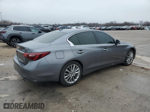 2018 Infiniti Q50 Luxe with VIN JN1EV7AP4JM367007, listed as a Copart auction lot 43413255 with 90,694 mi miles and Salvage title. Bid and sale history available at DreamBid. Image 3.