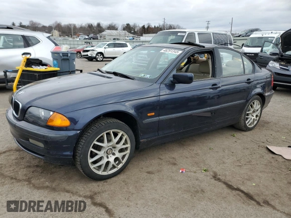 2001 BMW 3 Series 325i with VIN WBAAV33411EE25544, listed as a Copart auction lot 46291345 with 0 mi miles and Salvage Title. Bid and sale history available at carsss.com. Image 1.