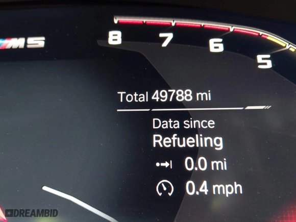 2020 BMW M5 Competition with VIN WBSJF0C00LCD37331, listed as a IAAI auction lot 41738410 with 49,788 mi miles. Bid and sale history available at carsss.com. Image 15.