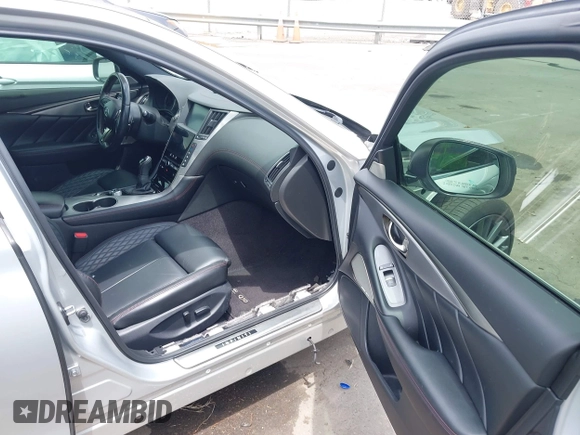 2018 Infiniti Q50 Red Sport 400 with VIN JN1FV7AR8JM481498, listed as a IAAI auction lot 42673176 with 100,332 mi miles and . Bid and sale history available at DreamBid. Image 5.